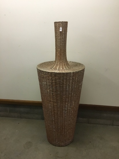 Unusual Wicker Floor Vase Is 64" Tall  *Perfect match to lot #19*