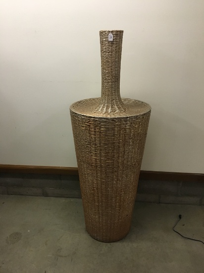 Unusual Wicker Floor Vase Is 64" Tall  *Perfect match to lot #18*