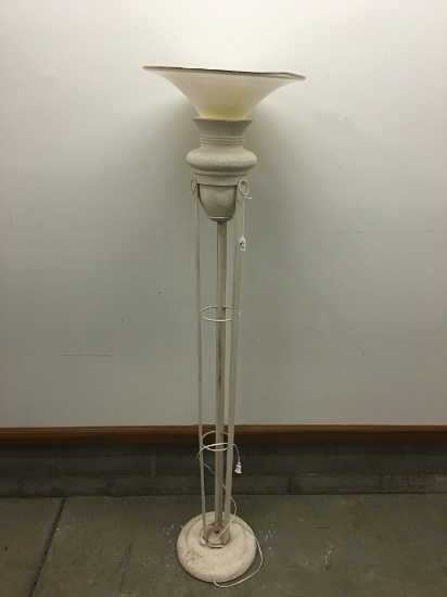 Iron & Composition Torchiere  Floor Lamp Is 69" Tall  *Mate to Lot #33*