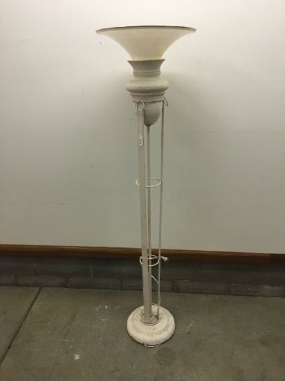 Iron & Composition Torchiere  Floor Lamp Is 69" Tall *Mate To Lot #32*