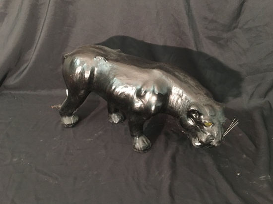 Black Crouching Panther Statue Is 29" Long x 14" Tall
