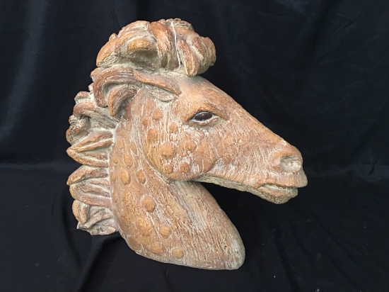 Plaster Horse Head Statue Is 21" Tall