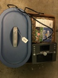 Box Lot With Seed Block, Non Working Radio and Plastic Case