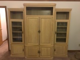 White Wash Oak Entertainment Unit, 7' Tall and 8' Wide