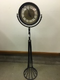 Decorator Floor Lamp W/Iron Base & Battery Operated Clock Is 54