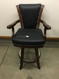 Leather & Wood Bar Stool Still Has Tag Of 359.00 From Watson's