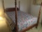 Cherry & Maple Full Size Poster Bed W/Mattress & Box Springs
