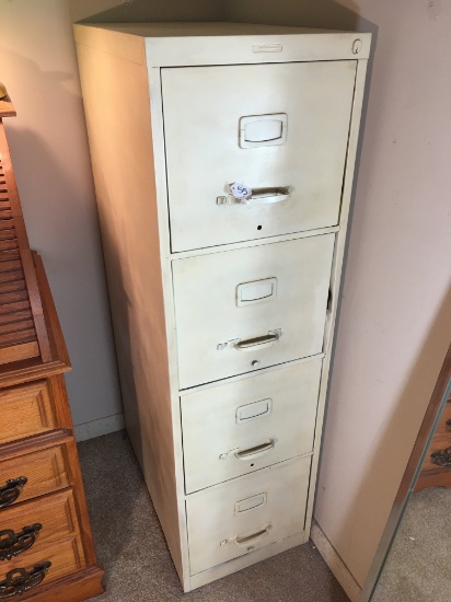 Vintage 4-Drawer Metal Filing Cabinet