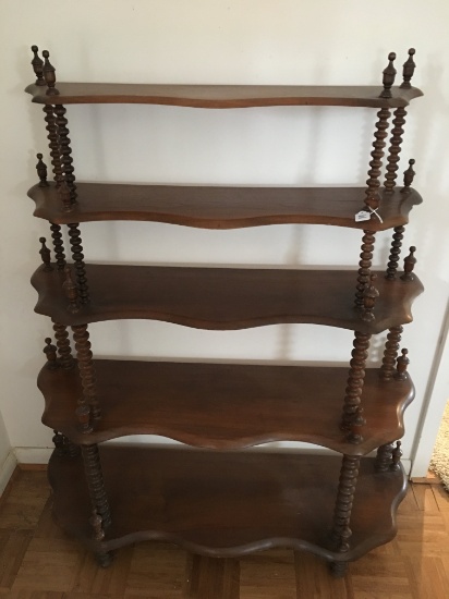 Walnut Victorian Spindled Shelf