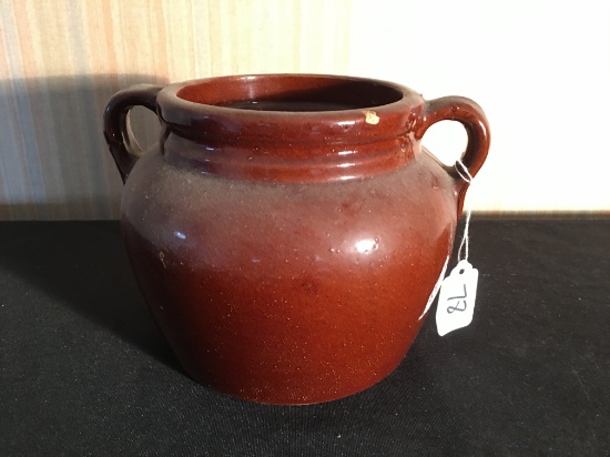 Vintage Stoneware Cookie Jar Is 8" Tall *No Lid*