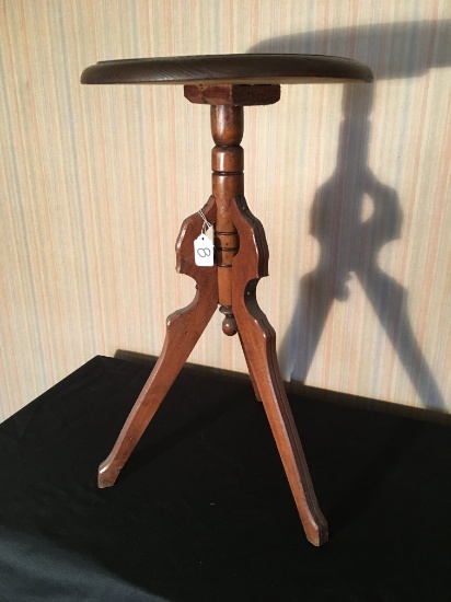 Antique Walnut/Pine Candlestand Is 23" Tall