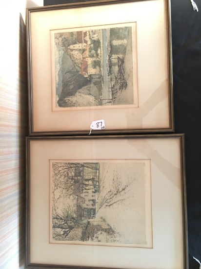 Pair Of Framed 15.5" x 18.5" Prints