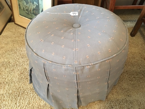 Vintage Upholstered Ottoman Is 18" Tall