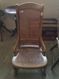 Antique Caned Back & Seat Rocker Is 35