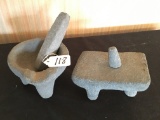 Pair Of Stone Pestles For Grinding From Middle East
