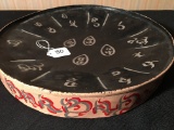 Unusual Painted Tin Drum Is Signed 