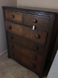 Vintage Wooden 6-Drawer Chest In Original Finish