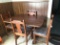 Pine and Formica Breakfast Nook Table with 4 Chairs