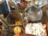 Silverplate Misc, Brass Mirror, Napkin Rings and Misc