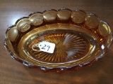 Oval Fostoria Amber Coinspot Bowl 5.5