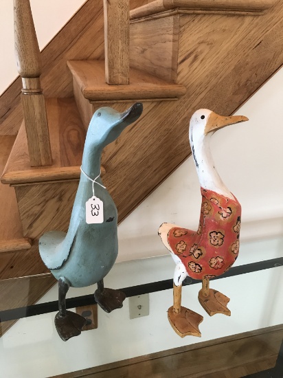 Pair of Decorative, Wood, Ducks, 17" Tall