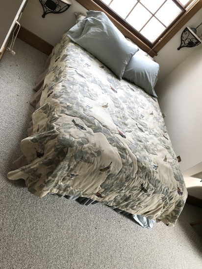 Full Size Mattress, Box Spring, Frame and Bedding