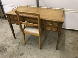 Drexel Desk W/Brass Gallery + Desk Chair