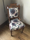 Eastlake Parlor Chair with Replace Fabric and Damage to Finish