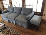 Large, Covered Sofa with Footstool, Approx 90