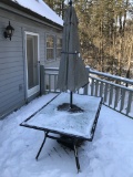 Patio Set W/Glass Top Table, 8 Chairs, & 2 Smaller Tables