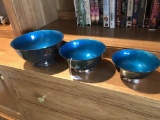 (3) Reed & Barton Silver Plated Bowls W/Blue Lining