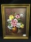 Framed Florals Oil On Canvas  Signed 