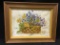 Framed Oil On Canvas Of Flower Basket Is 13.5