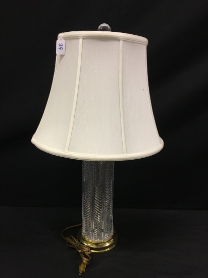 Leaded Crystal Decorator Lamp Is 29" Tall