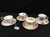 Lot Of (4) Bone China England Cups & Saucers