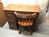 Wooden Maple Student Desk  W/Chair