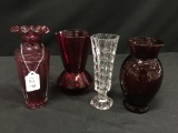 Lot Of (4) Glass Vases From 6