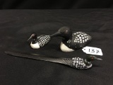 Duck Collector Items: (2) Miniature decoys + Letter Opener