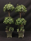 Pair Of Imitation Topiary Tree's Are 30