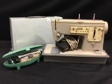 Singer Zig-Zag Model 457 Sewing Machine W/Button Holer Attachment