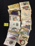 (50) + Vintage Post Cards: Mostly Greeting & Holidays