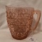Pink Depression Glass Pitcher Is 6.75