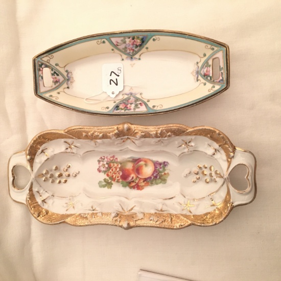Vintage Celery Dishes Are "Hand Painted Nippon" & "Germany"