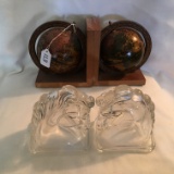 (2) Pair Of Book-Ends: Globes (6.5