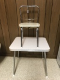Child Formica Top Table with Two Chairs.