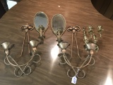 4 Wall Haniging Candle Holders, Largest is 17