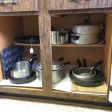 Cabinet Full Of Cookware As Shown-Some Stainless Steel.