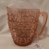 Pink Depression Glass Pitcher Is 6.75