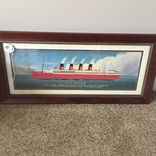 Nautical Framed Print Of "R.M.D. Arundel Castle" Ship Is 10.5" x 22.5"