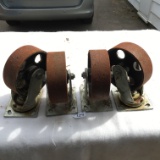 (4) Heavy Duty Cast Iron Wheels (2